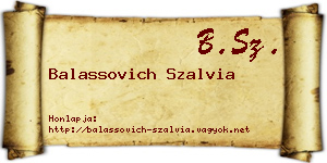 Balassovich Szalvia névjegykártya